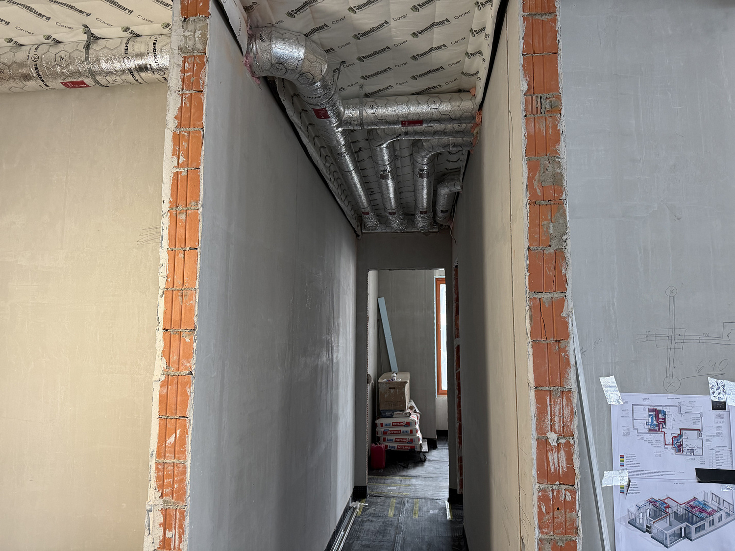 Завершение шумоизоляции пола и вентиляционные работы